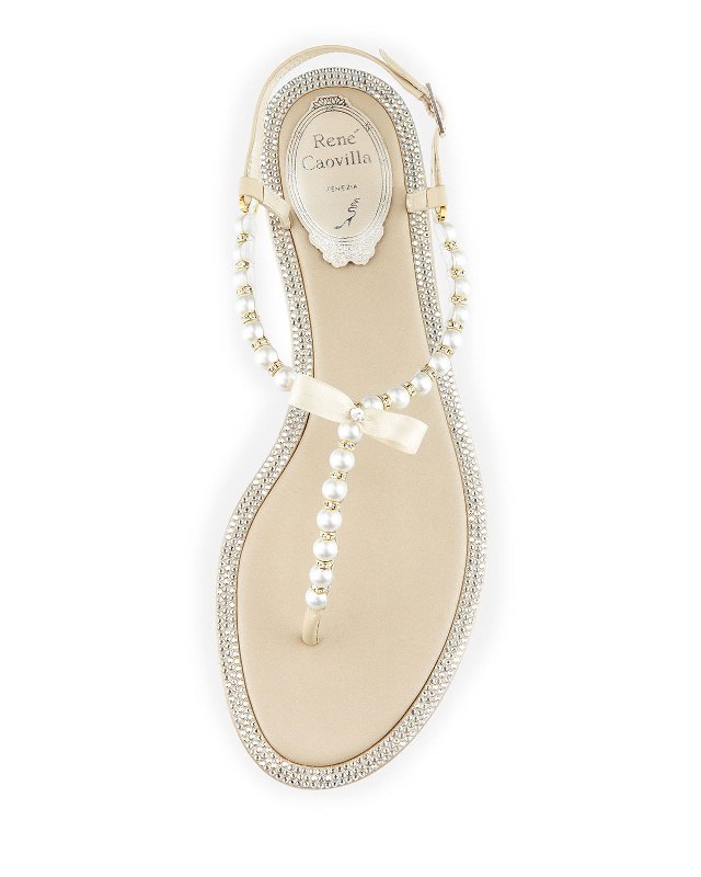 pearl thong sandals